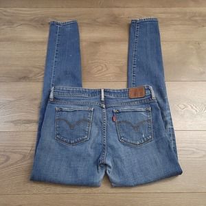 Levis 711 Jeans Womens 27 Blue Skinny Normcore Preppy Distressed Classiccore Mom